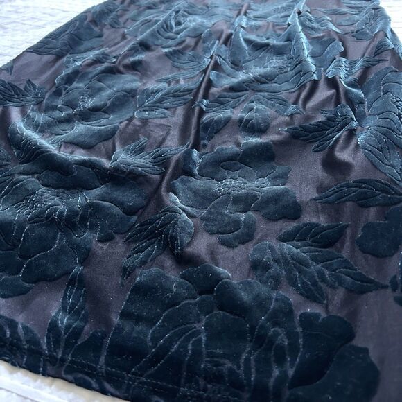 EUC Eva Rose Velvet Burnout Babydoll Dress Size M Dark Teal - Picture 16 of 16